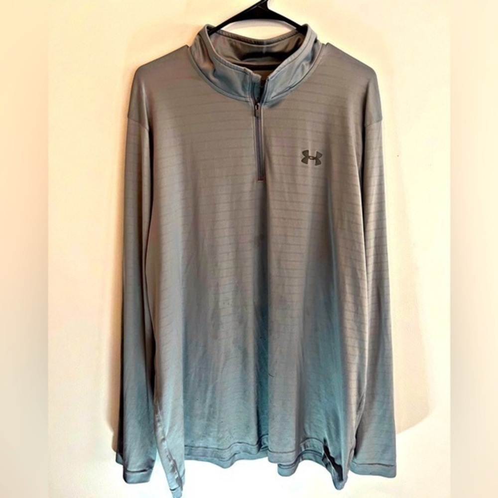 Under Armour Men’s Grey Long Sleeve Zip up Shirt  XXL